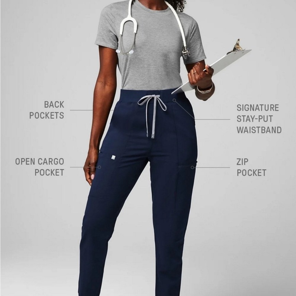 Fabletics Navy Blue Drawstring Cargo Jogger Pants